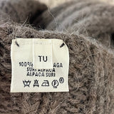 Hermès Brown and Cream Alpaca Wool Turtle Neck Poncho Size O/S