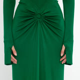 Victoria Beckham - Circle Detail Open Back Gown In Emerald