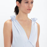 Victoria Beckham - Exclusive Gathered Shoulder Cami Floor-Length Gown In Ice Blue