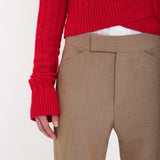 Victoria Beckham - Wide Cropped Flare Trouser In Tobacco