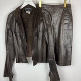 Chanel 02/A Leather Jacket and Pencil Skirt Set Size FR 38 (UK 10)