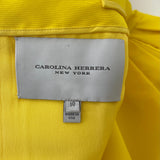 Carolina Herrera Yellow Silk Sleeveless Midi Dress with Embroidery Lining Detail Size US 10 (UK 14)