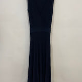 Loro Piana Navy Silk Sleeveless Elastic Pleated Midi Dress Size XS (UK 6)