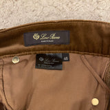 Loro Piana Teddy Brown Velvet Straight Leg Trousers Size IT 46 (UK 14) RRP £1,250