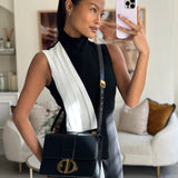 Christian Dior Black 30 Montaigne Medium Flap Bag in Calfskin Leather with Gold Hardware RRP £3000