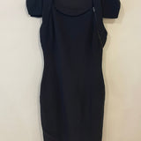 Antonio Berardi Black Short Sleeve Midi Dress with Zip Detail Size IT 42 (UK 10)