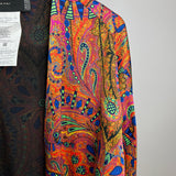 Etro Multicolour Abstract Print Longline Coat with Tassel Hem One Size