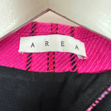 Area Hot Pink & Black Checked Blazer with Cut-Out Detail & Crystals Embellishments Size US 6 (UK 10)