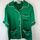 Olivia Von Halle Green Two-Piece Shirt and Trouser Pyjama Set Size 2 (UK 10)