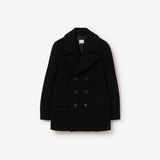 Burberry - Men Wool Blend Pea Coat in Black