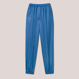 Nanushka - Jolien - Sale Glossy Satin Tapered Pants - Blue Ss22