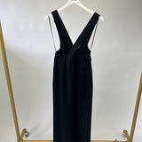 Lanvin Black Maxi Waistcoat Dress with Embellished Button Detail Size FR 34 (UK 6)