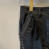 Dolce & Gabbana Black Satin Laced-Up Trousers Size IT 42 (UK 10)