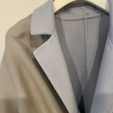 Loro Piana Grey/Blue Reversible Baby Cashmere Jimi Jacket with Leather Belt Size L (UK 12) RRP £5,055