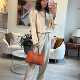 Hermès Garden Party 30cm Bag in Potiron Orange Canvas and Terre Battue Negonda Leather with Palladium Hardware