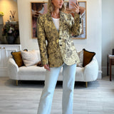 Dolce & Gabbana Metallic Gold Floral Brocade Blazer Jacket Size IT 46 (UK 14)