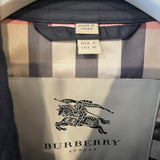 Burberry Navy Classic Trench Coat with Belt and Button Details Size UK 8