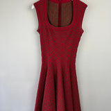 Alaïa Red Jacquard Print Halter Neck Midi Dress Size FR 36 (UK 8)