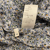 Céline Blue Floral Silk Midi Dress with Gold Logo Buttons Detailing Size FR 34 (UK 6)