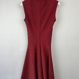 Alaïa Red Jacquard Print Halter Neck Midi Dress Size FR 36 (UK 8)