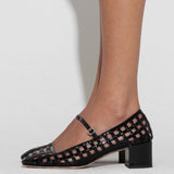 Aeyde - Aline Caged Leather Mary-Jane Pumps