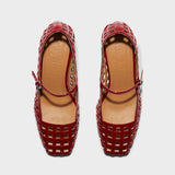 Aeyde - Aline Caged Leather Mary-Jane Pumps