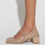 Aeyde - Aline Caged Leather Mary-Jane Pumps