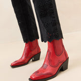 Roeffler Randall - Agnes Red Leather Western Boot