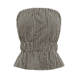 Posse - AURELIA STRAPLESS TOP - GINGHAM