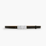 Khaite - Small Axel Belt in Black Leather with Silver