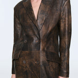 Ducie - Aggie Distressed Leather Coat