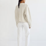 ALMADA LABEL - Naia Cable Knit Sweater, cream