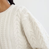 ALMADA LABEL - Naia Cable Knit Sweater, cream