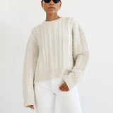 ALMADA LABEL - Naia Cable Knit Sweater, cream