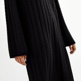 almadalabel - Noma Cable Knit Dress, black