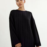 almadalabel - Noma Cable Knit Dress, black