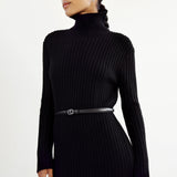 almadalabel - Sue Rib Knit Dress, black