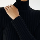 almadalabel - Faie Rib Knit Sweater, black