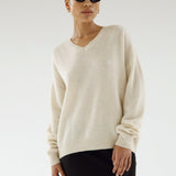 almadalabel - Zaya V-neck Sweater, buttercream