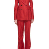 GABRIELA HEARST - Angela Blazer in Red Wool and Silk Linen