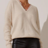 Brochu Walker - The Ava Lace V Neck Sweater