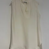 Loro Piana White V Neck Short Sleeve Silk Blouse IT 38 (UK 6)