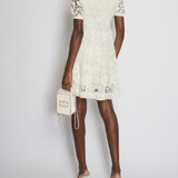 Saint Laurent Cream Lace Short Sleeve Midi Dress Size FR 36 (UK 8)