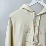 Gucci Cream Tennis Racket Embroidered Hoodie with Logo Detail Size IT 40 (UK 8)