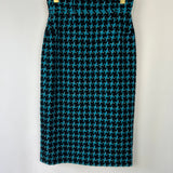 Chanel 07/A Turquoise Houndstooth Pencil Skirt Size FR 36 (UK 8)