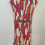 Emilio Pucci Pink & White Patterned Midi Dress Size IT 38 (UK 6)