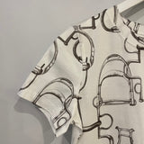 Hermès White Saddle Printed T-Shirt Size FR 38 (UK 10)