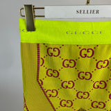 Gucci Neon Yellow Interlocking G Jacquard Cycling Shorts Size S (UK 8) RRP £466