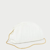 Roeffler Randall - Bailey White Pleated Dome Clutch