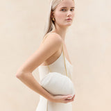 Roeffler Randall - Bailey White Pleated Dome Clutch